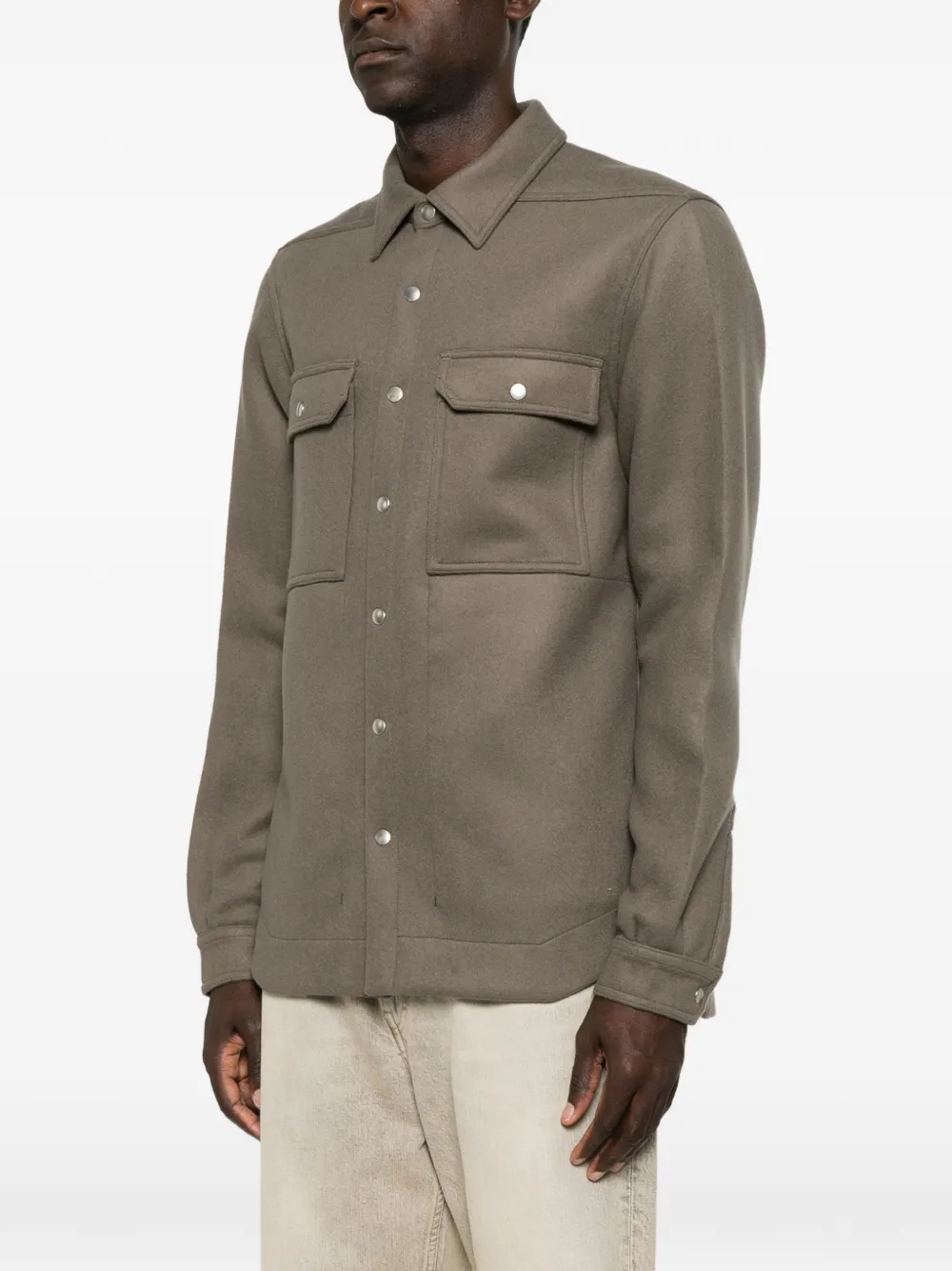 Rick Owens press-stud flap-pocket jacket Grijs