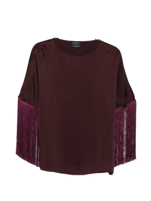 Antonelli fringe-trimmed long-sleeve blouse