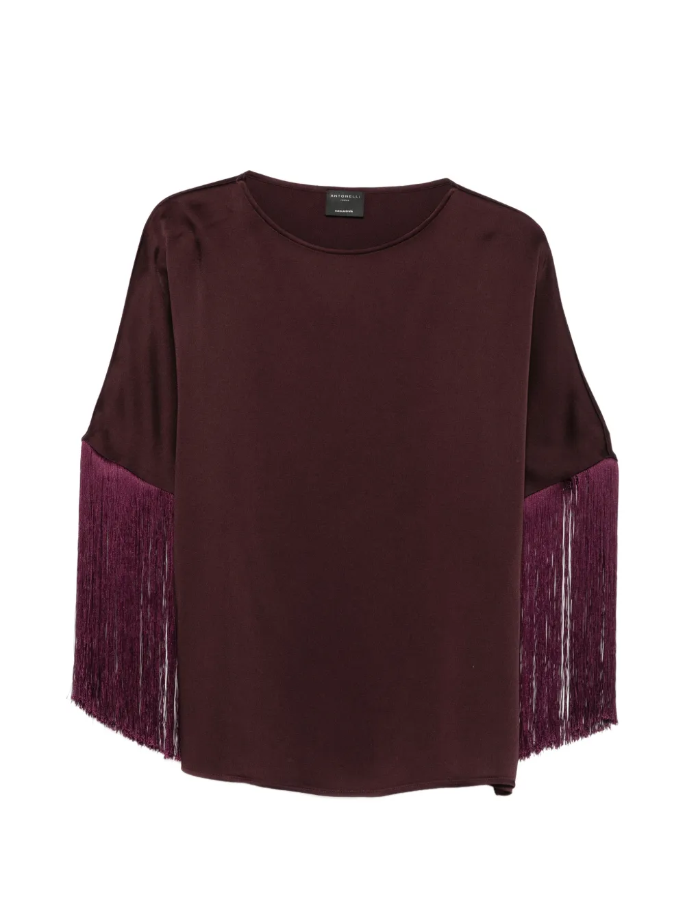 Antonelli fringe-trimmed long-sleeve blouse - Purple