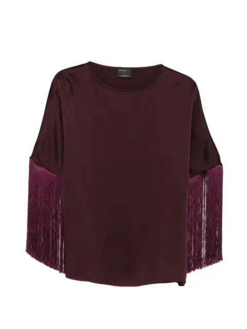 Antonelli fringe-trimmed long-sleeve blouse