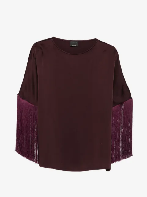 Antonelli fringe-trimmed long-sleeve blouse