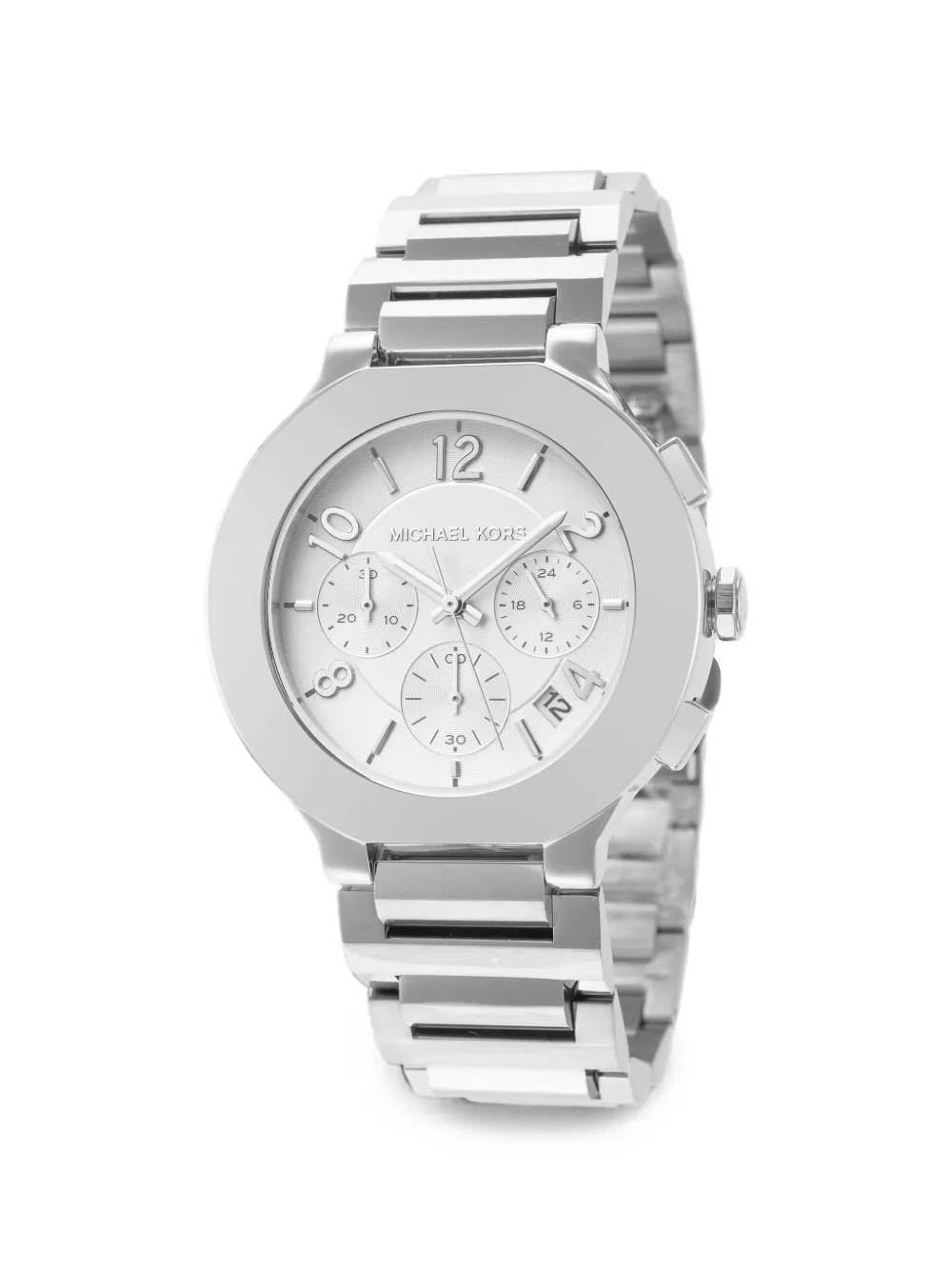 Michael Kors Silberfarbene Gramercy Armbanduhr im Oversized-Look