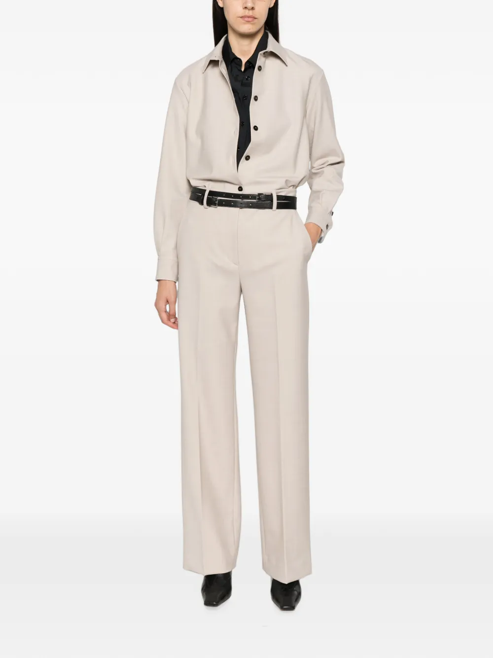 Antonelli Robinia pressed-crease straight-leg trousers Beige