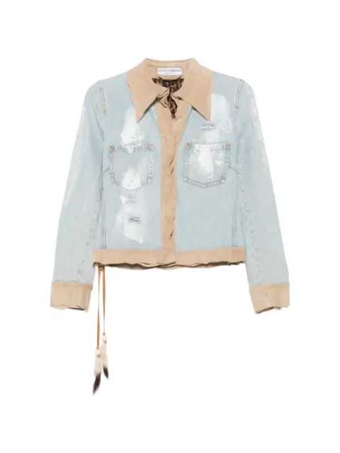 Dolce & Gabbana Pre-Owned 2000s distressed panelled denim jacket