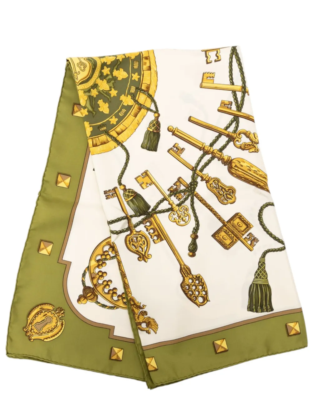 Hermès Pre-Owned 20th Century Les Cles Seidenschal 90cm - Weiß