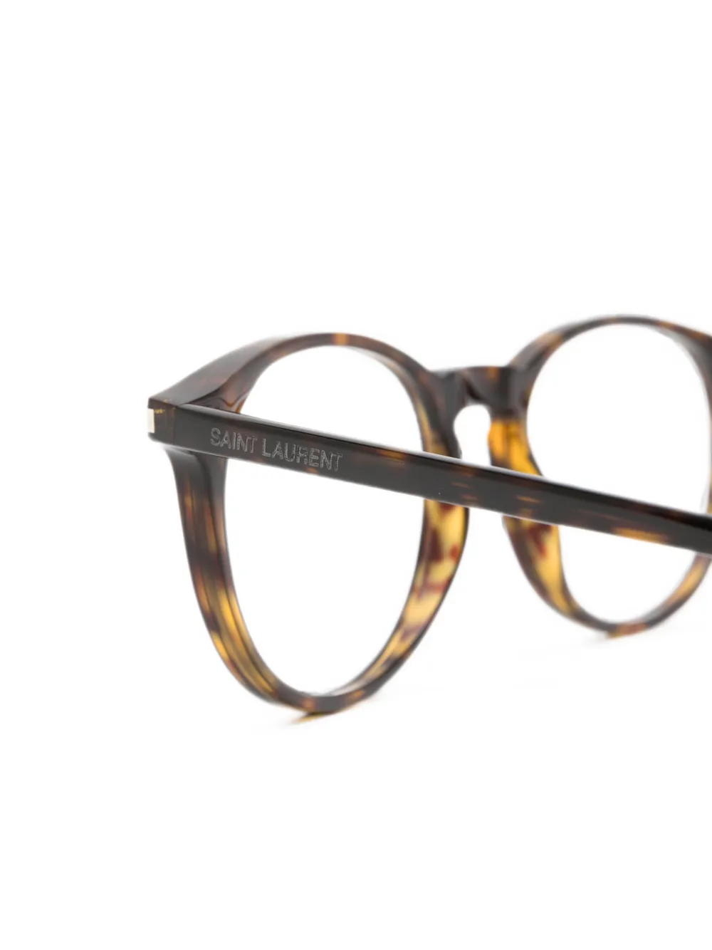 Saint Laurent Eyewear Bril met rond montuur Bruin