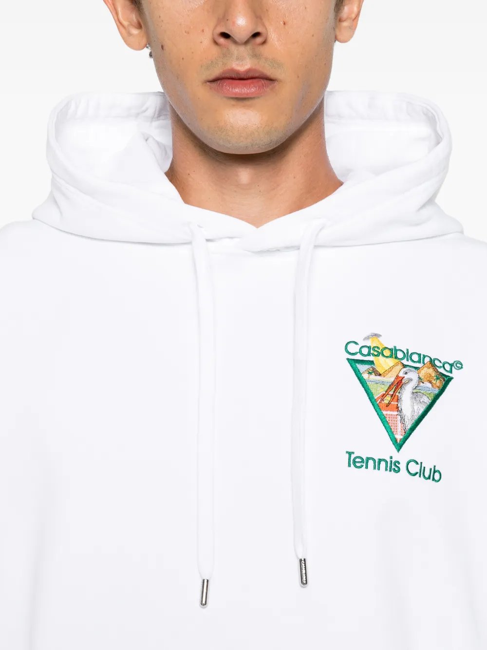 Casablanca Hoodie met geborduurd logo Wit