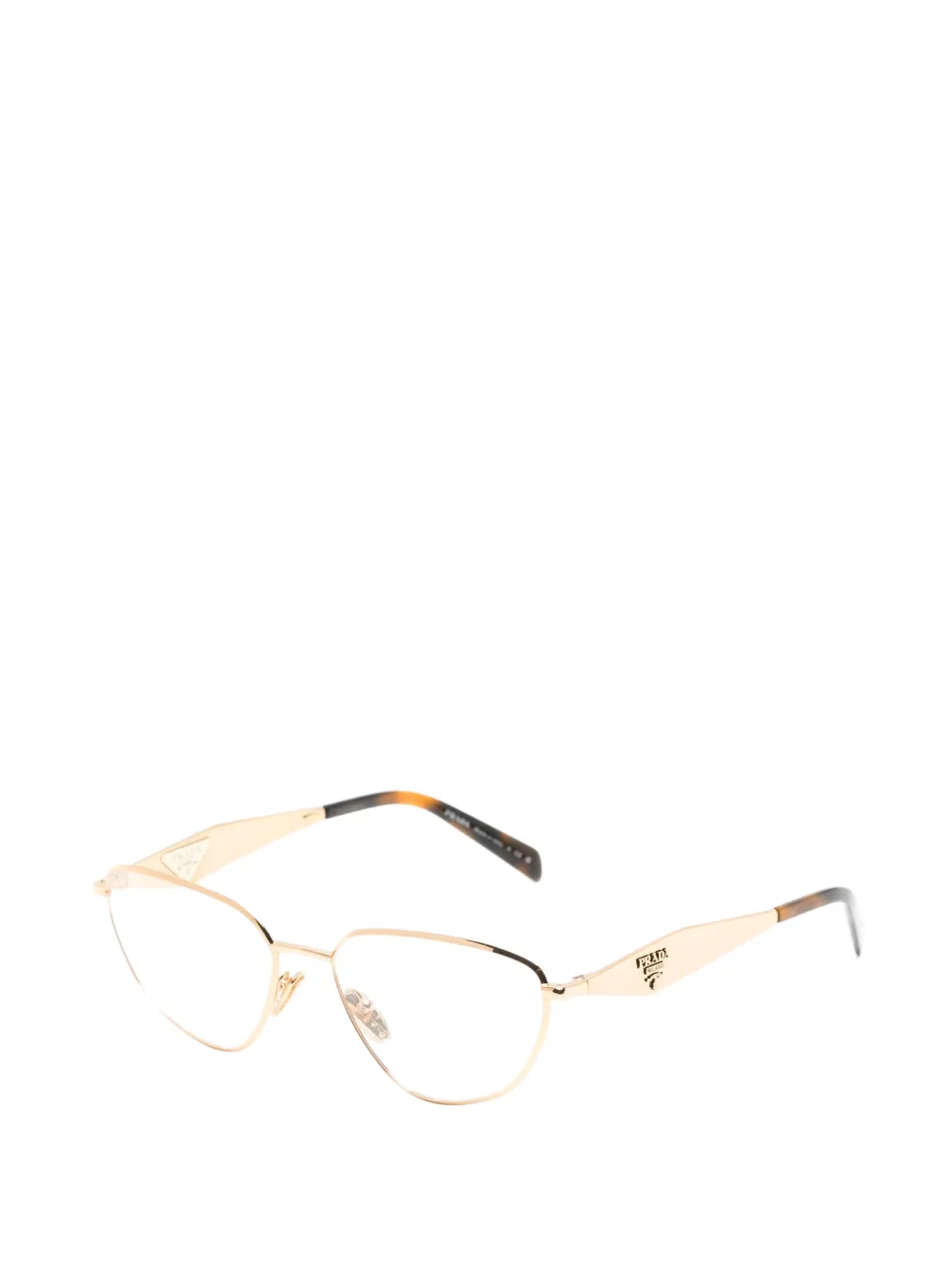 Prada Eyewear Bril met cat-eye montuur en logoplakkaat Goud
