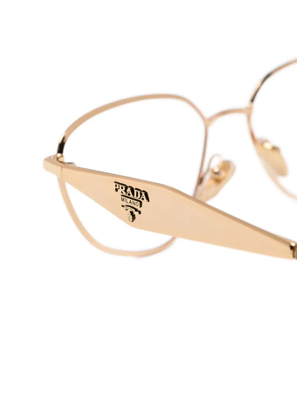 Prada Eyewear Bril met cat-eye montuur en logoplakkaat Goud