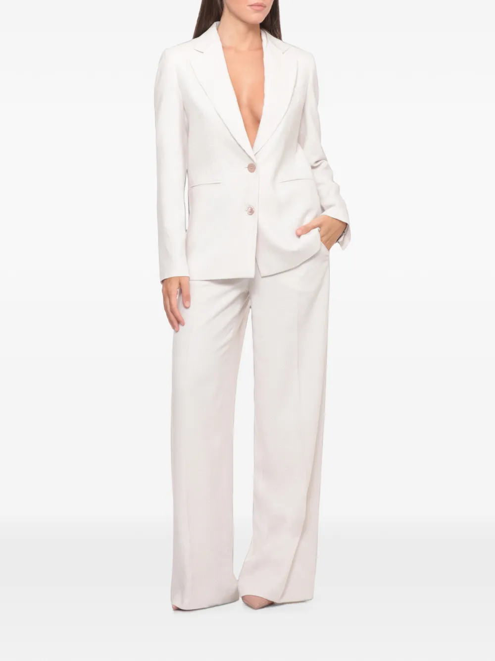Peserico Blazer met enkele rij knopen Beige