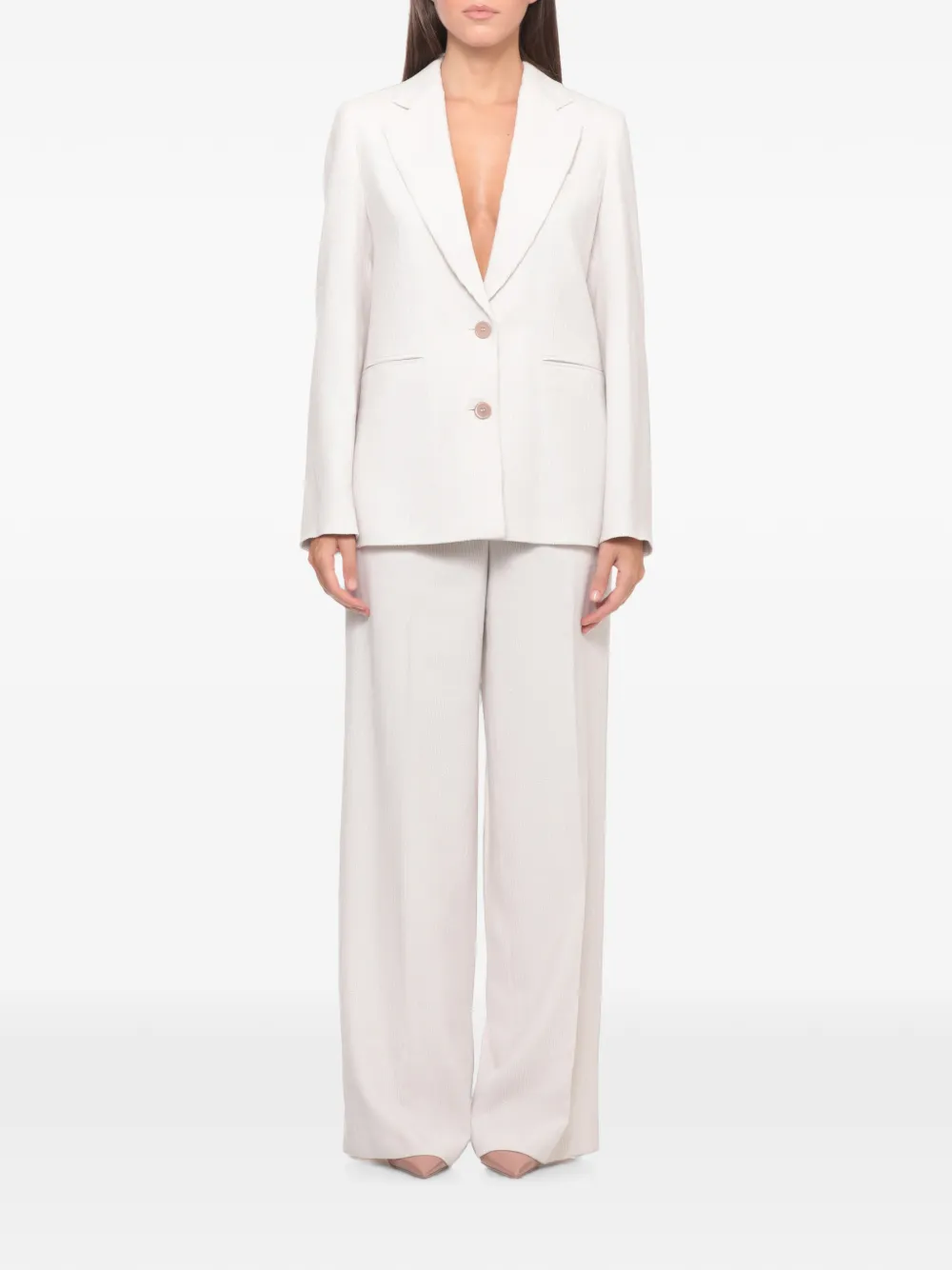 Peserico Blazer met enkele rij knopen Beige