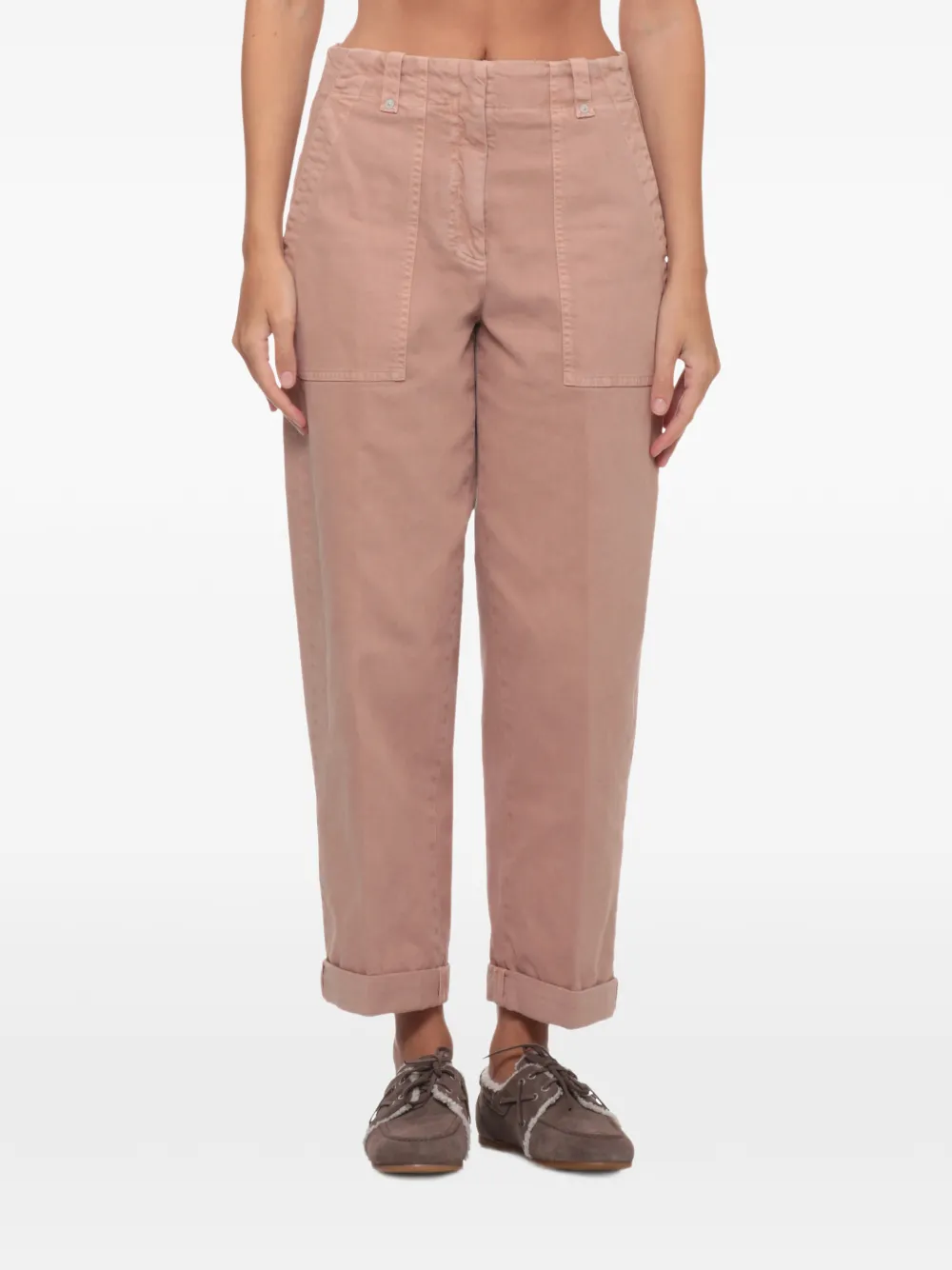 Peserico Broek met opgestikte zak Beige
