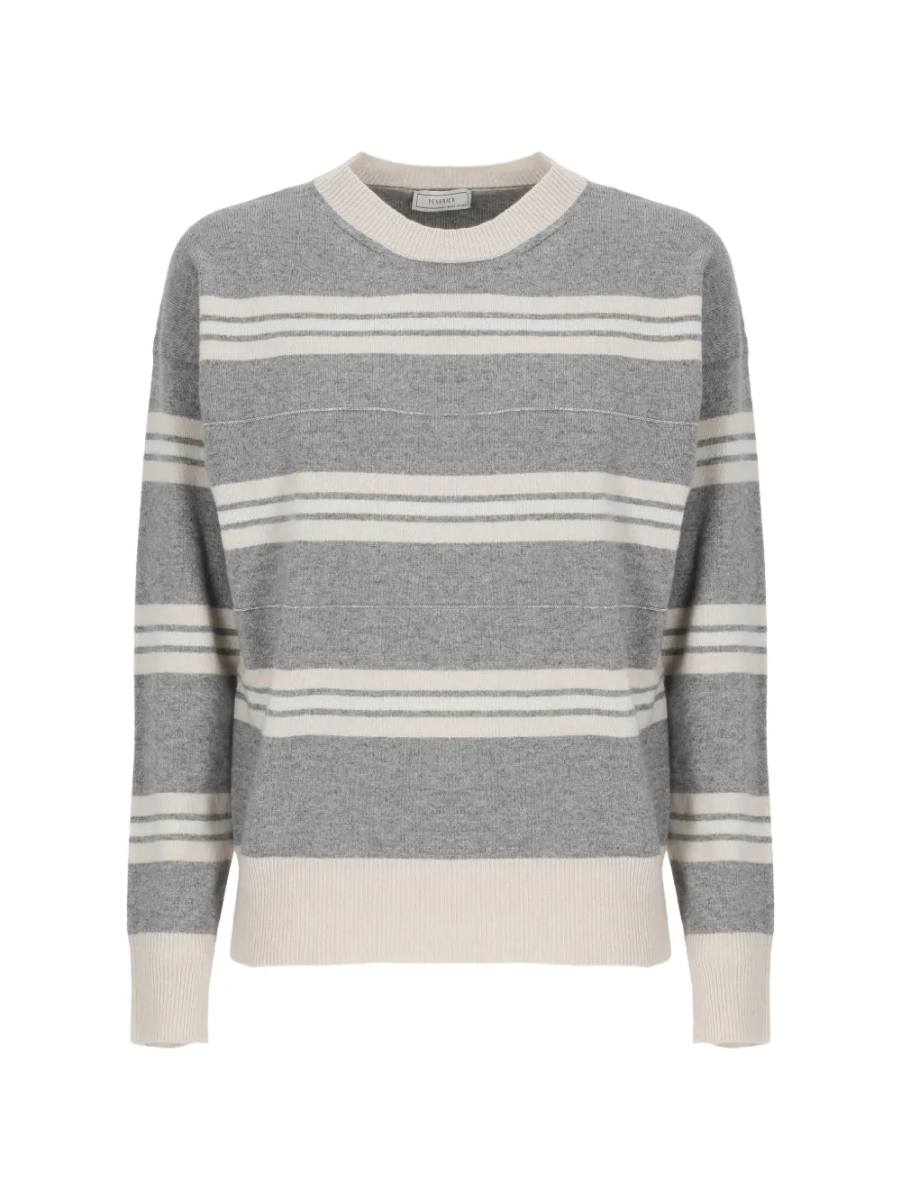 Peserico striped lurex-detailed sweater - Grigio