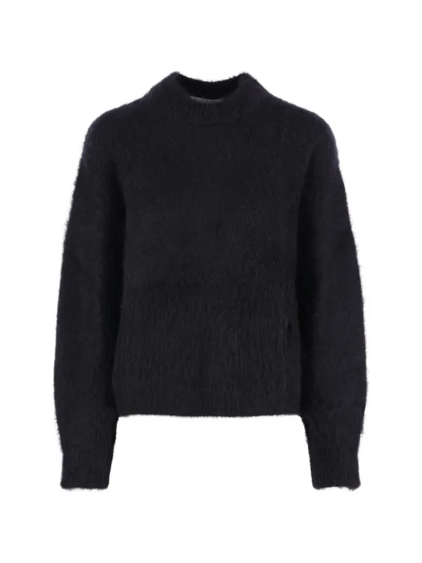 Cecilie Bahnsen Brushed-finish Mohair-blend Sweater in Black