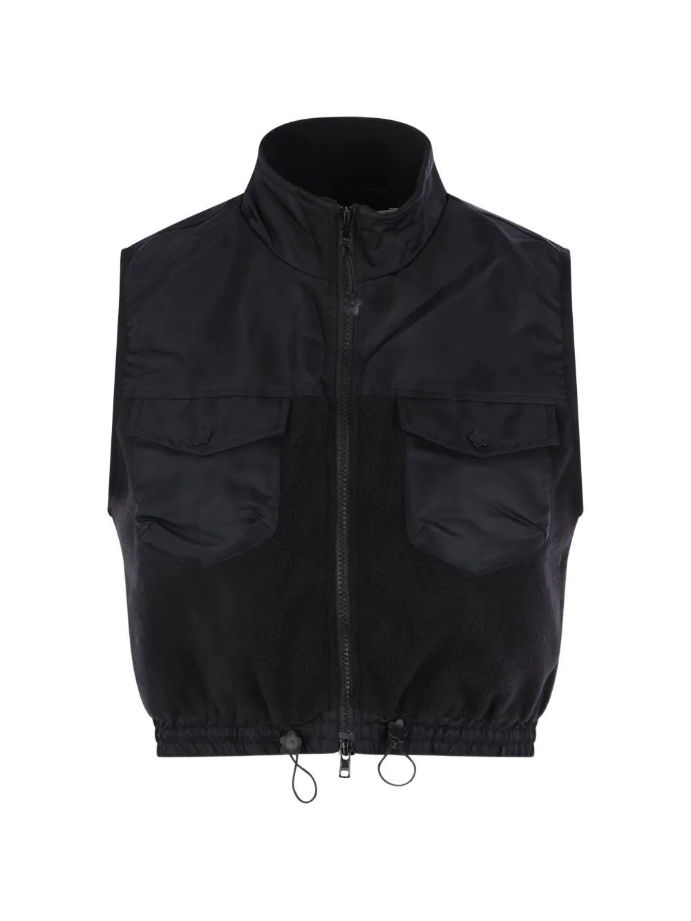Cecilie Bahnsen fleece-panelled drawstring jacket - Schwarz