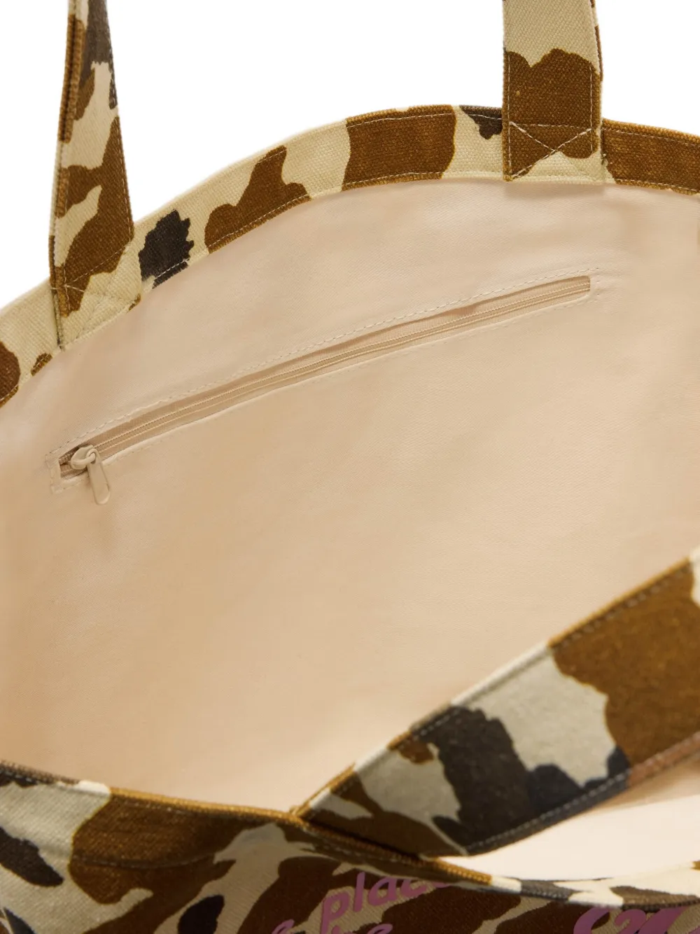 MC2 Saint Barth Essential shopper met koeienprint Beige