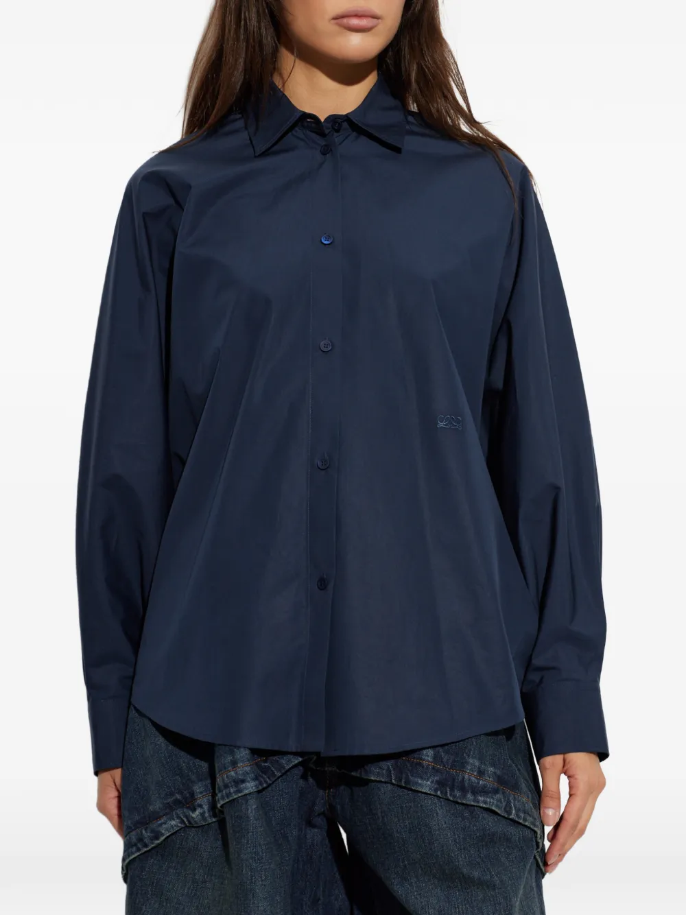LOEWE Blouse met katoenen print Blauw