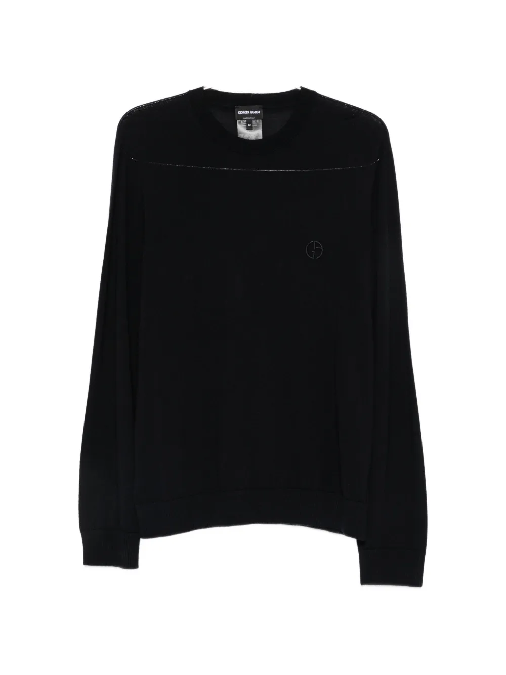 Giorgio Armani GA-logo embroidered sweater - Blue