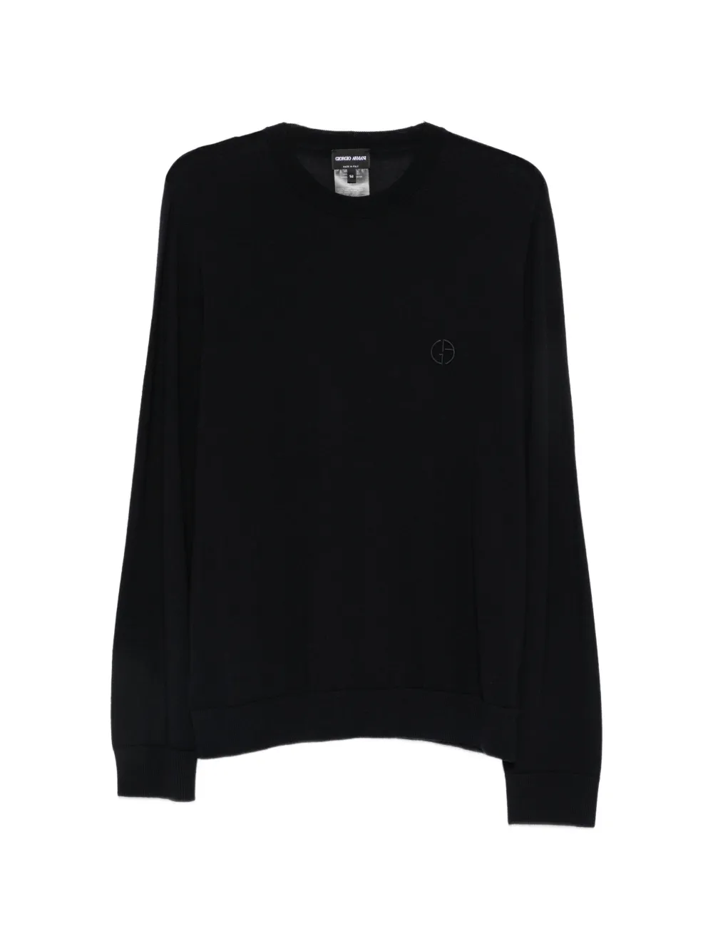 Giorgio Armani GA-logo embroidered sweater - Blu