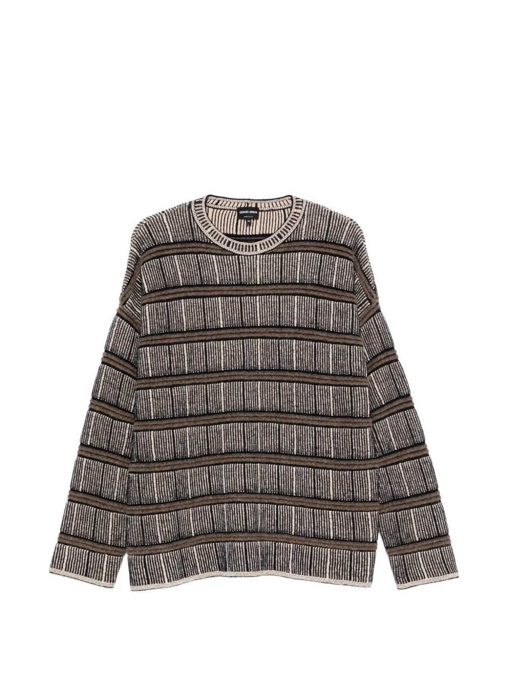 Giorgio Armani striped jacquard-knit sweater - Neutrals