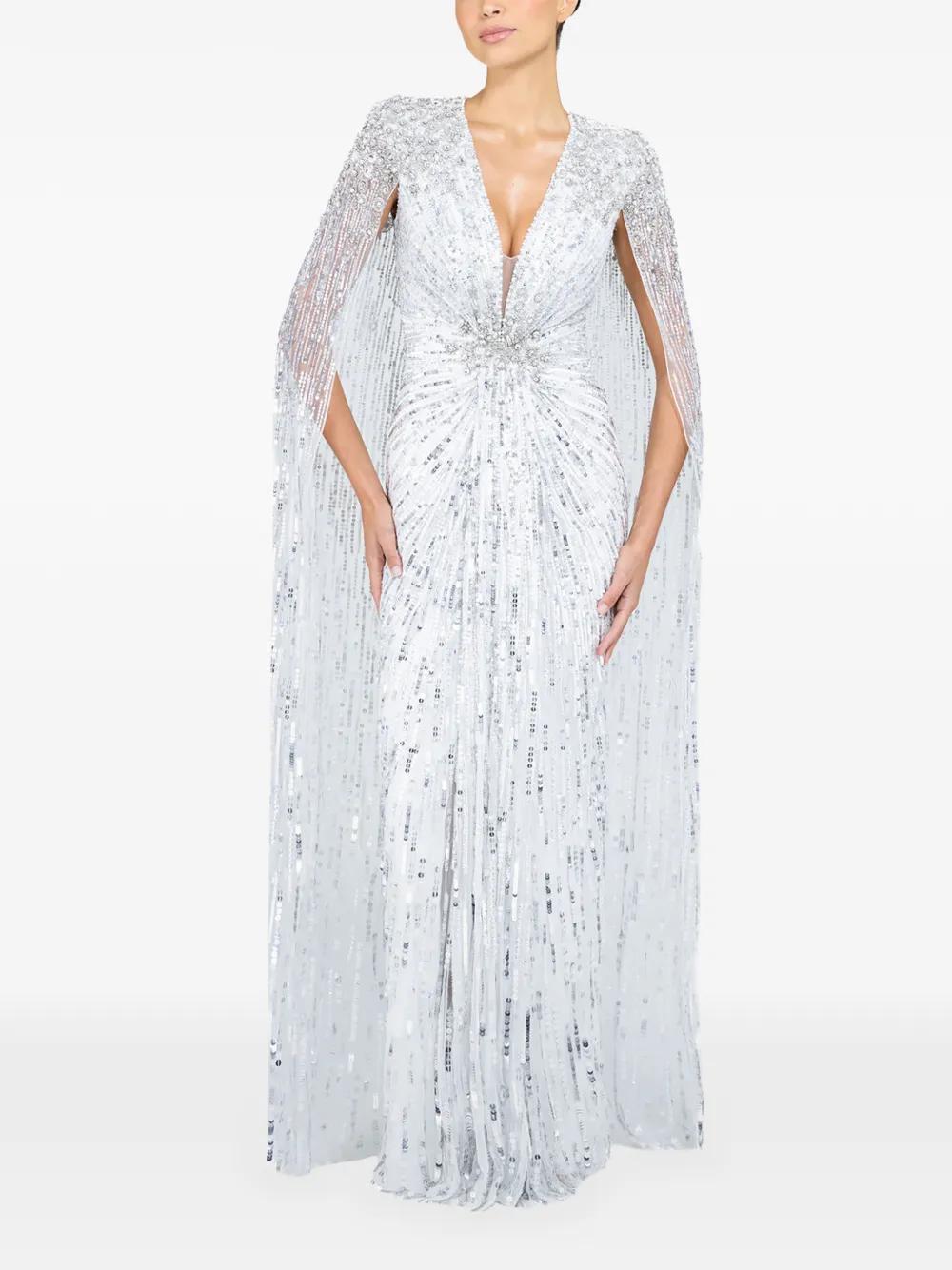 Jenny Packham Symphony avondjurk verfraaid met pailletten Wit
