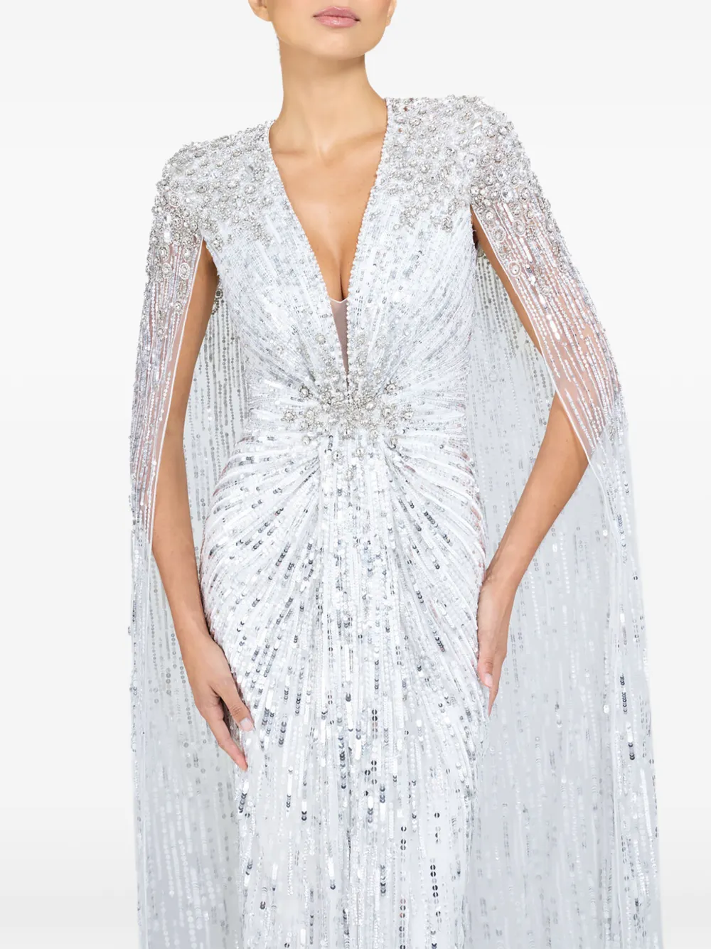Jenny Packham Symphony avondjurk verfraaid met pailletten Wit