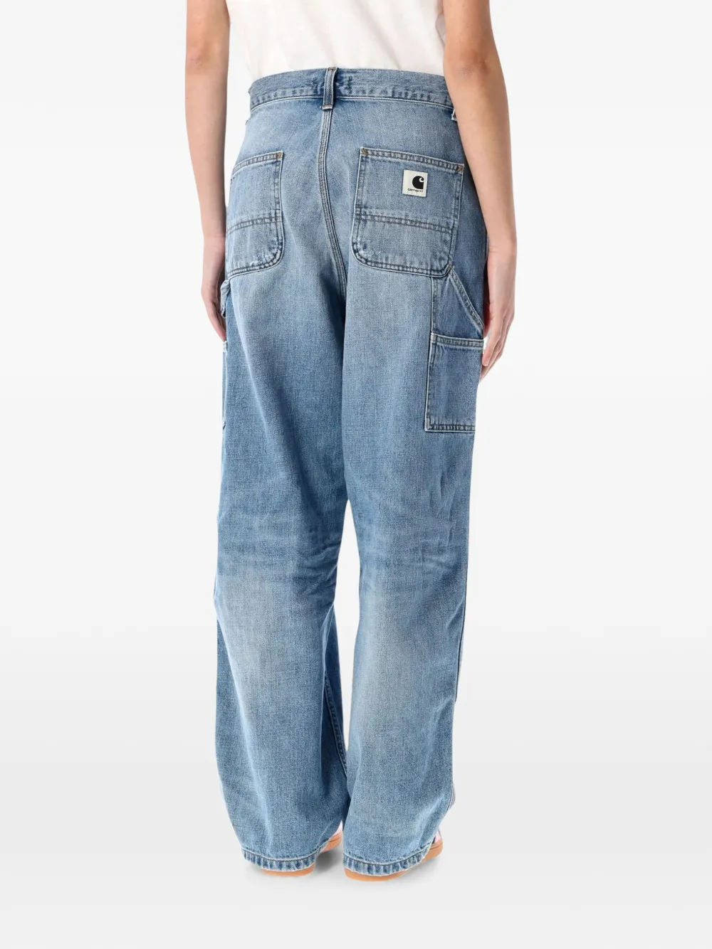 Carhartt WIP Brandon Double Knee jeans met vlakken Blauw