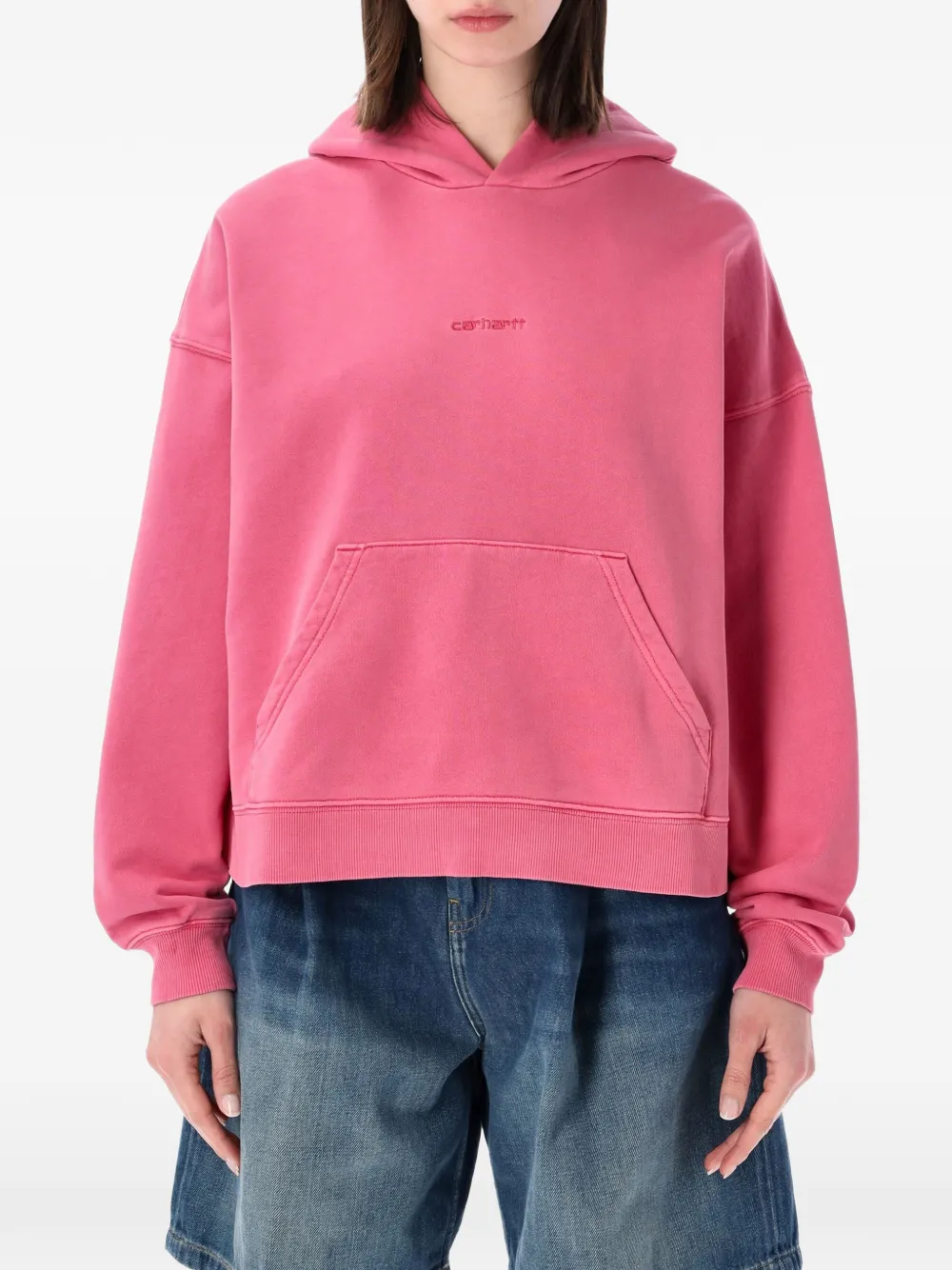 Carhartt WIP Benton logo-embroidered pouch-pocket hoodie - Rosa