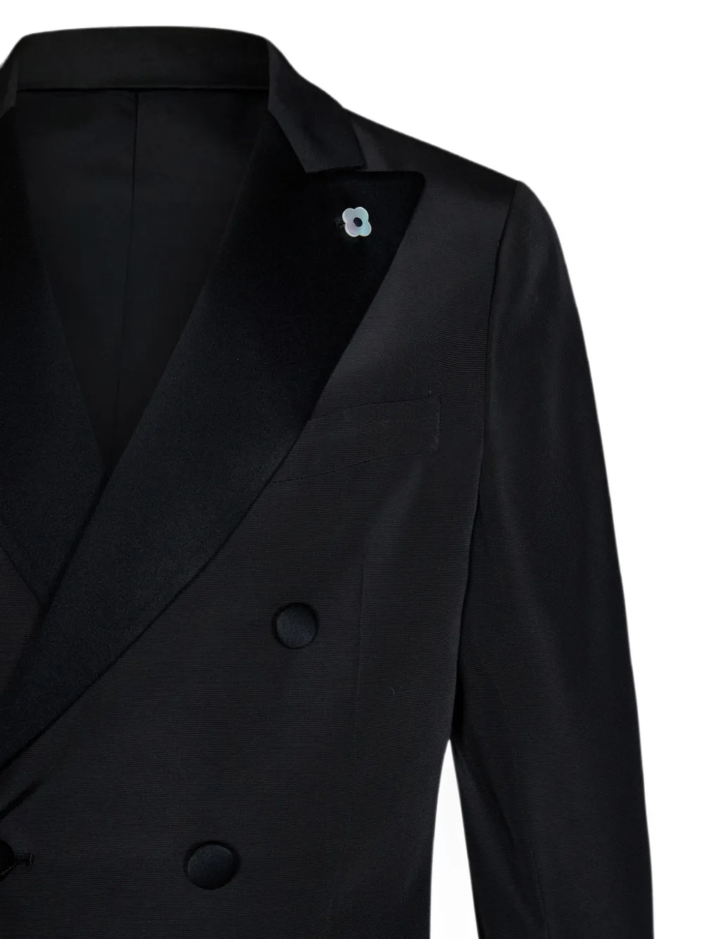 Lardini double-breasted peak-lapel suit Zwart