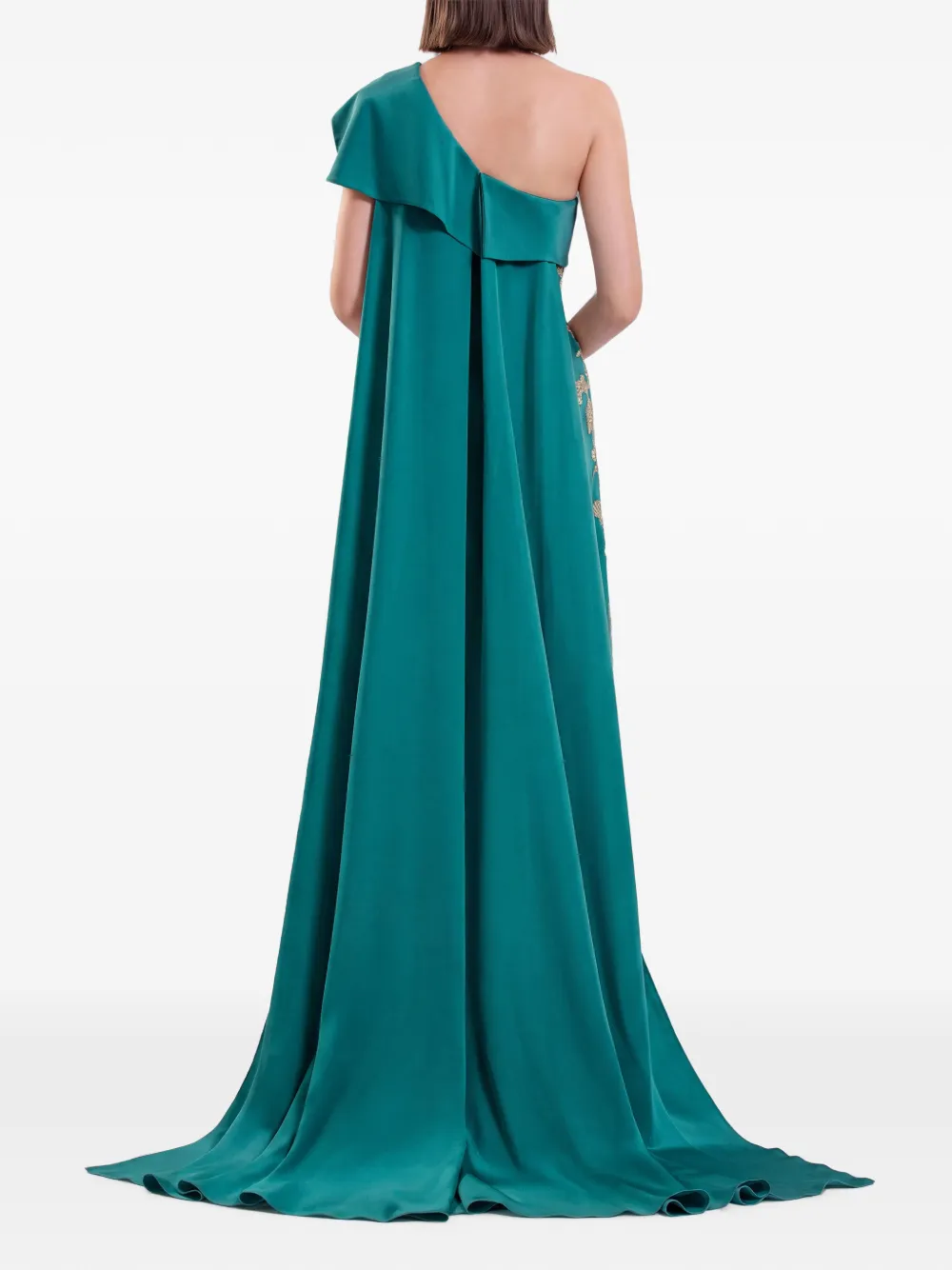 Saiid Kobeisy one-shoulder embroidered evening dress Blauw
