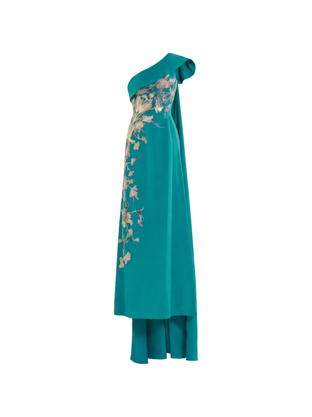 Saiid Kobeisy one-shoulder embroidered evening dress Blauw