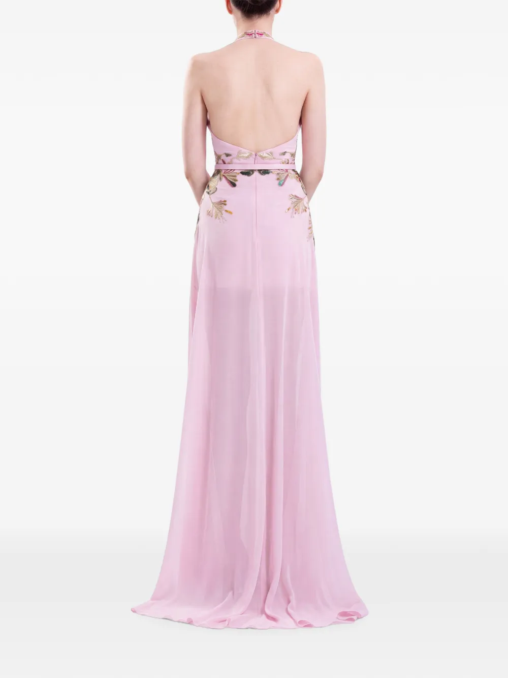 Saiid Kobeisy embroidered maxi evening dress Roze