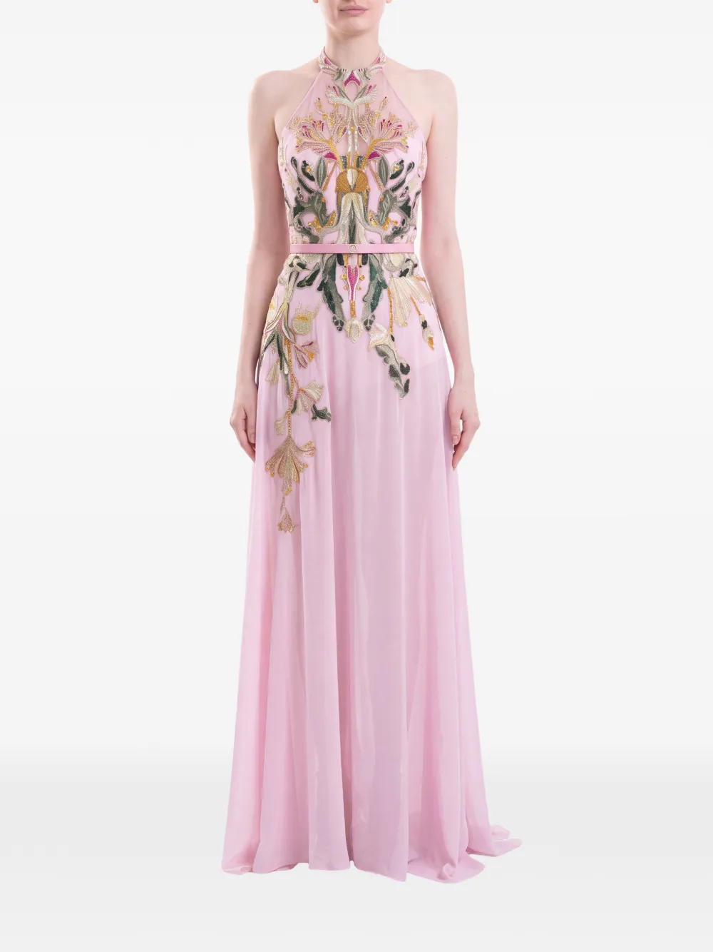 Saiid Kobeisy embroidered maxi evening dress Roze
