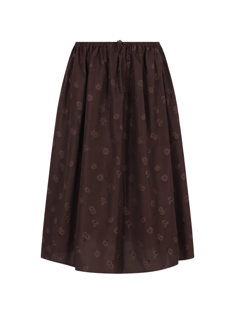 Cecilie Bahnsen Floral-jacquard Drawstring Skirt in Brown, view 2