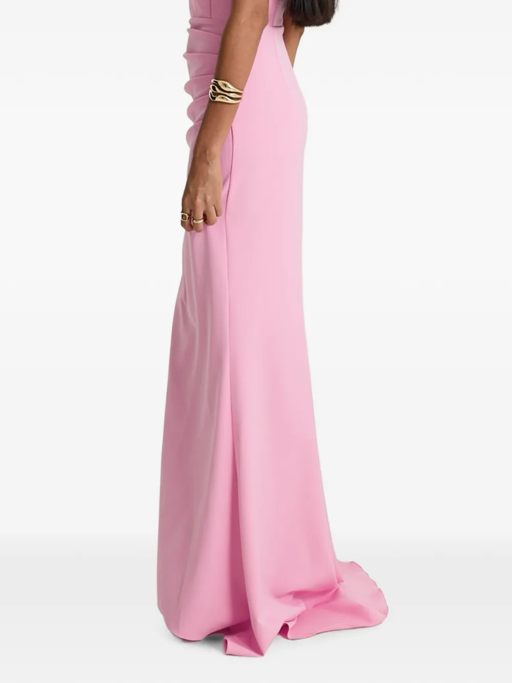 MOOS STUDIO Rose Triangle asymmetrische maxi-jurk Roze