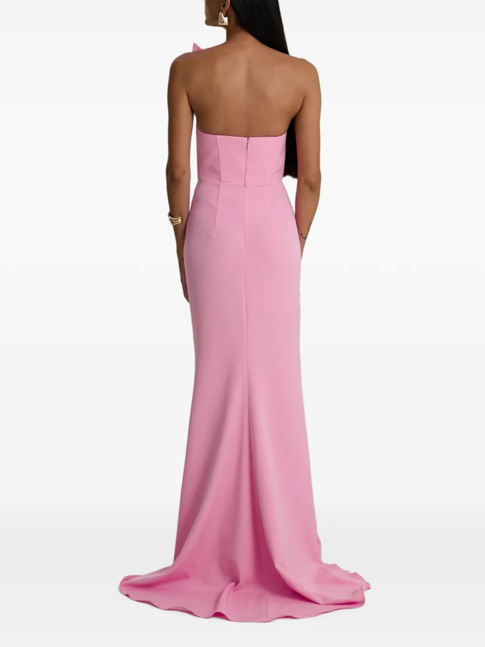 MOOS STUDIO Rose Triangle asymmetrische maxi-jurk Roze