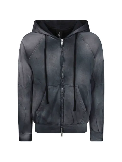 Thom Krom faded-effect zip-up hoodie