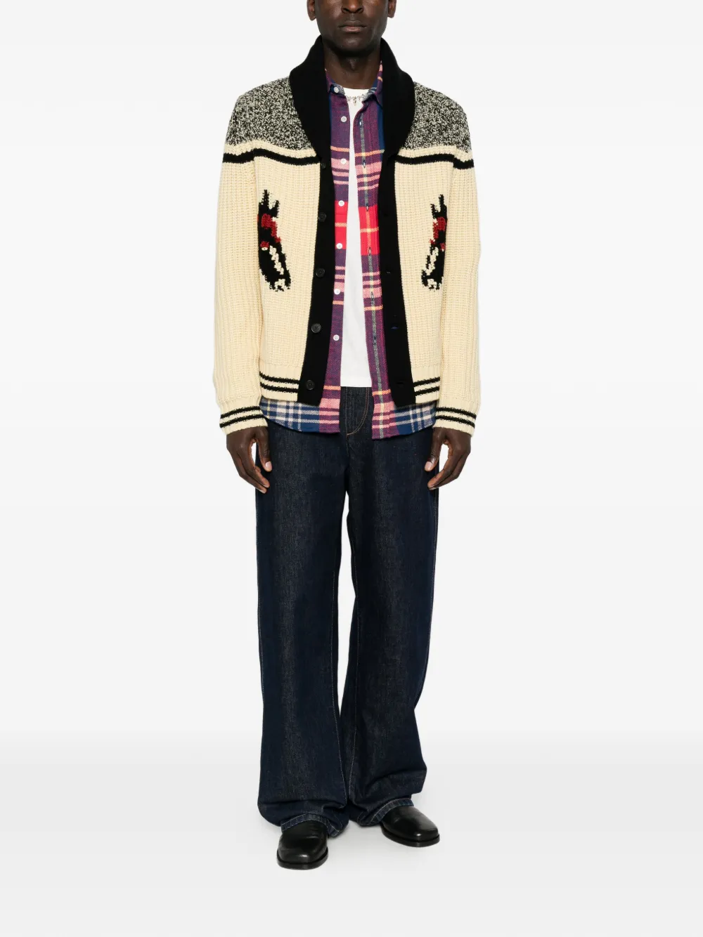 Guest In Residence Rodeo intarsiagebreid vest Beige