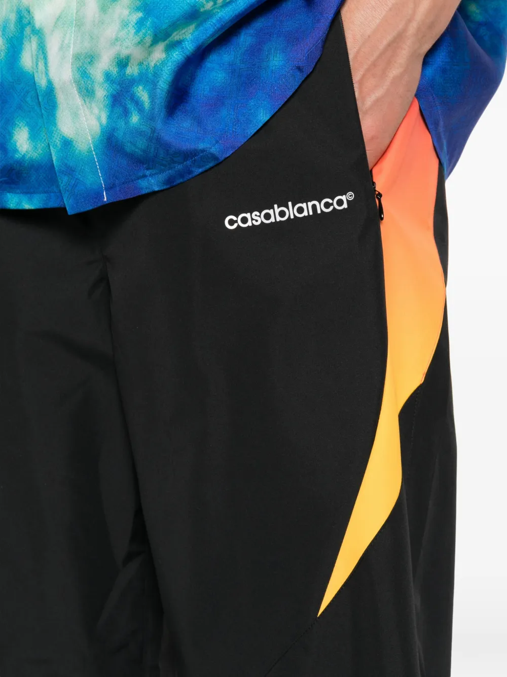 Casablanca Trainingsbroek met logo-print en print met kleurverloop Zwart