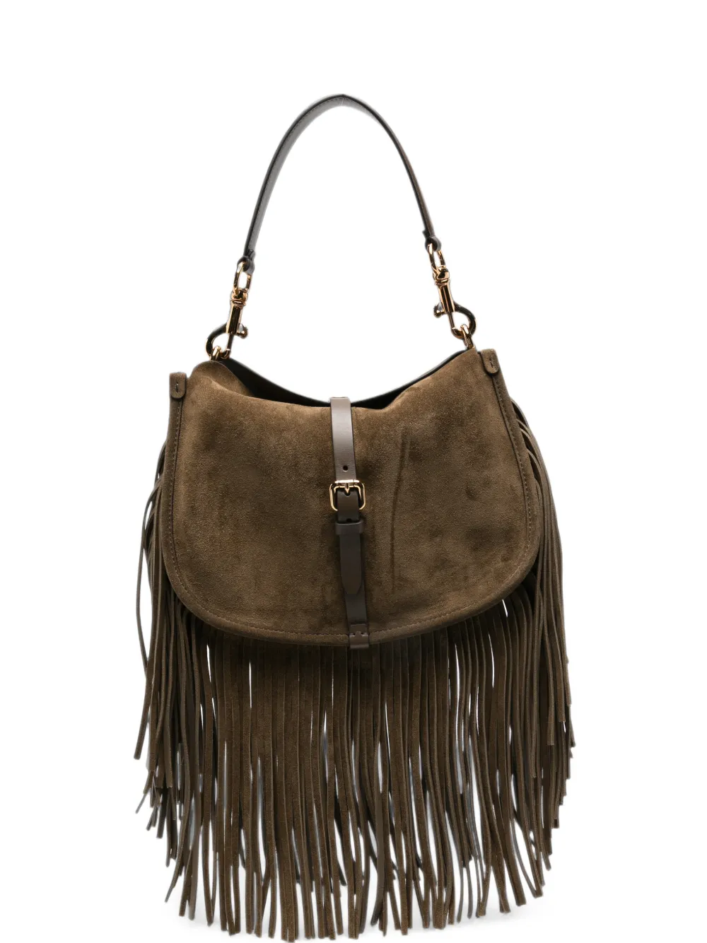 ETRO Mittelgroße Schultertasche mit Fransen - Grün