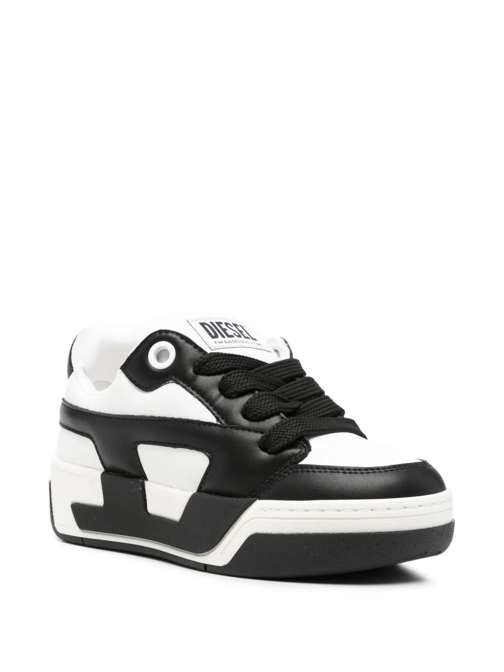 Diesel S-D Ollie logo-patch panelled sneakers Wit