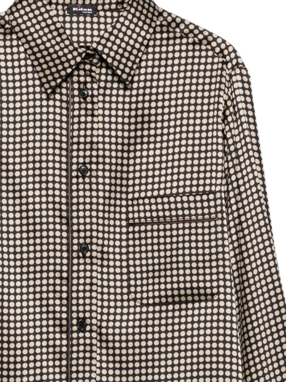 Kiton Blouse met stippen en borstzak Zwart