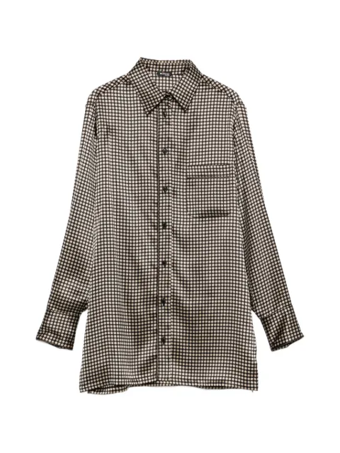 Kiton polka-dot-print chest-pocket shirt