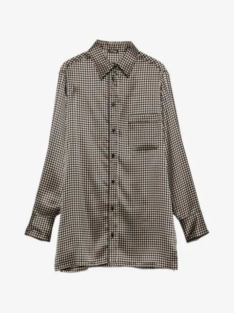 Kiton polka-dot-print chest-pocket shirt
