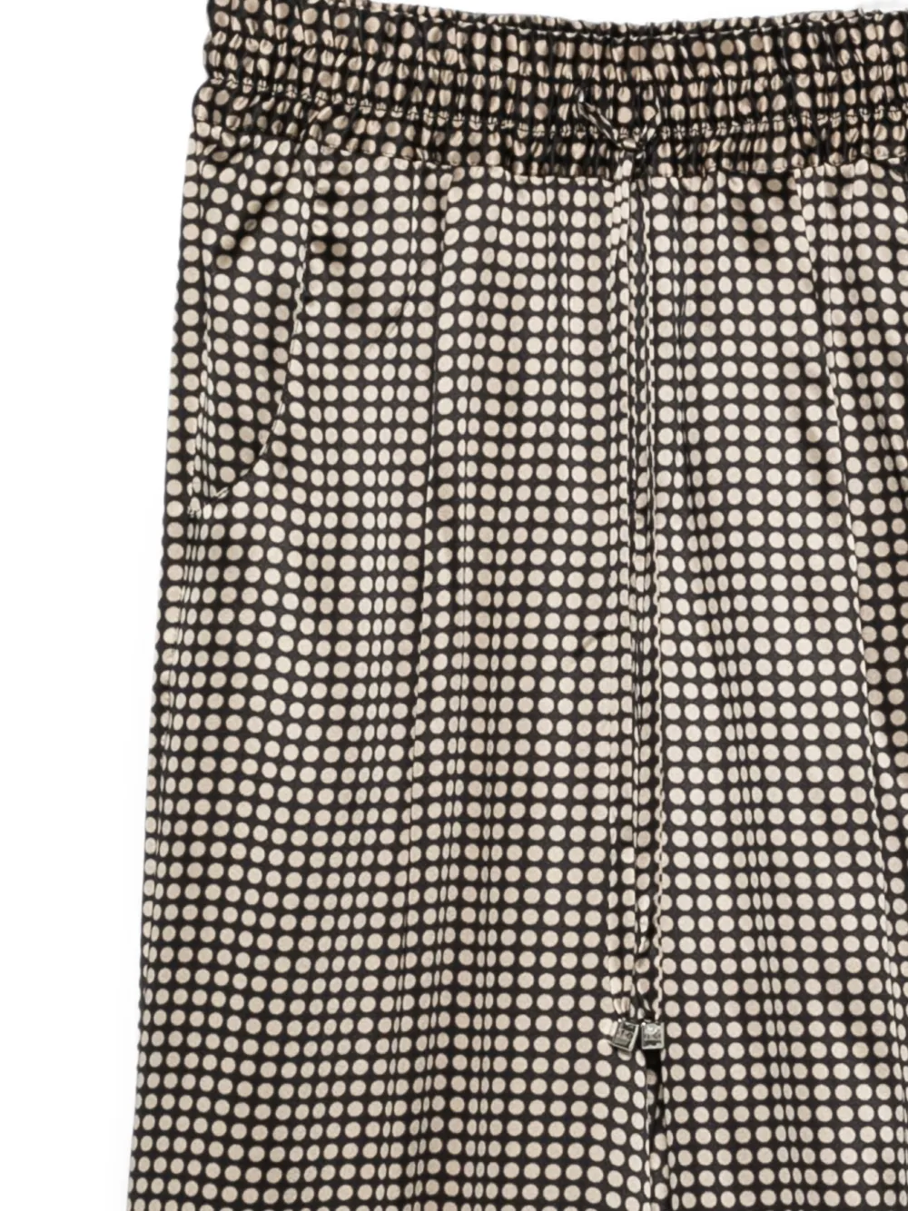 Kiton Broek met trekkoordtaille en stippen Zwart