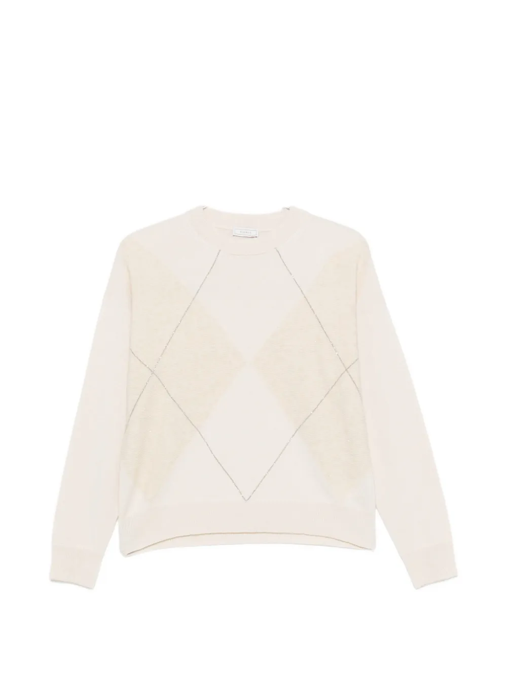 Peserico Long-sleeve Chain-trim Sweater In Neutrals