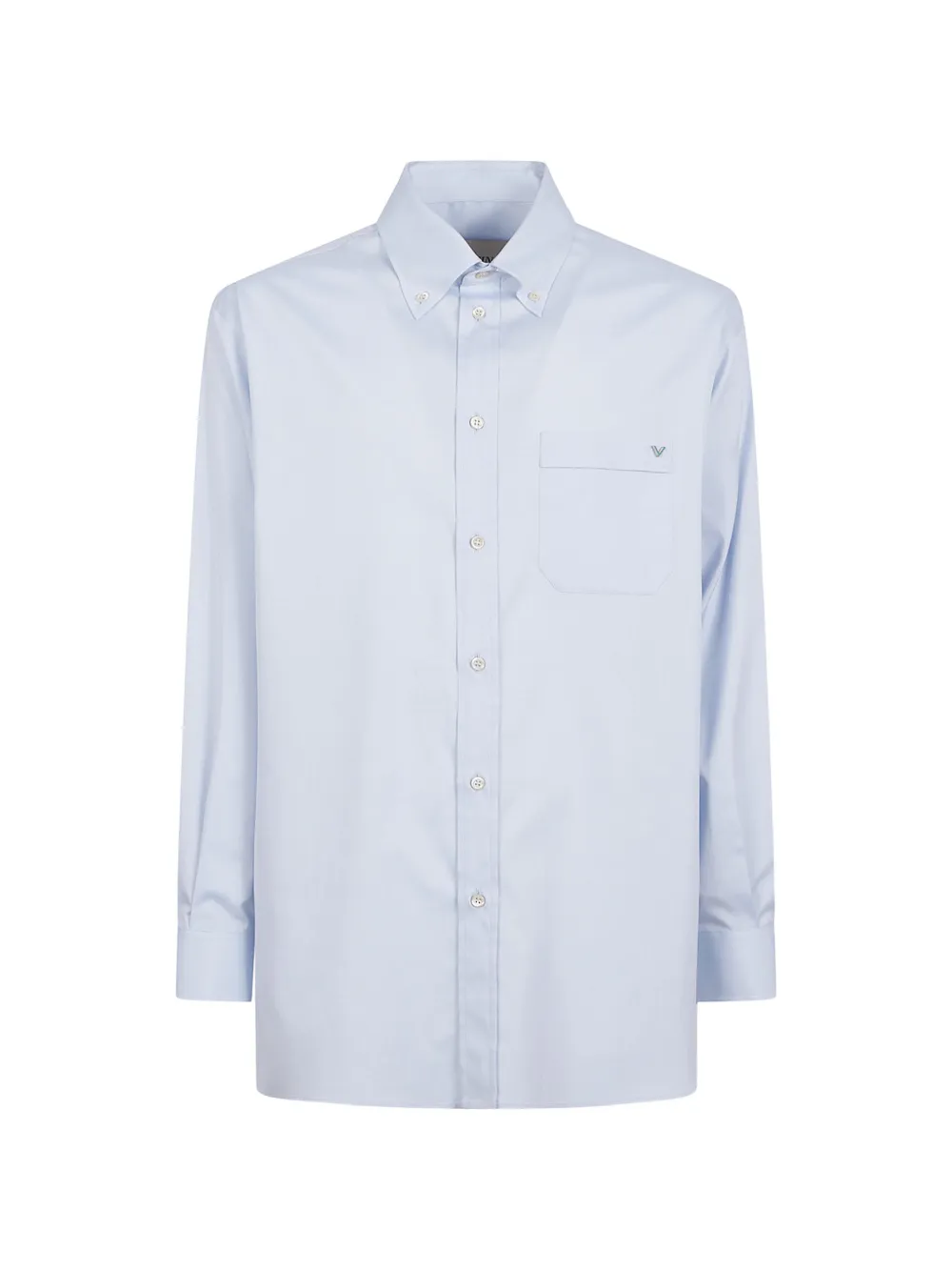 Valentino Garavani VGold-plaque pocket shirt - Blue