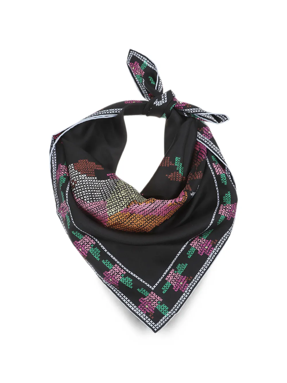 Chloé Parrot Silk Square Scarf In 黑色