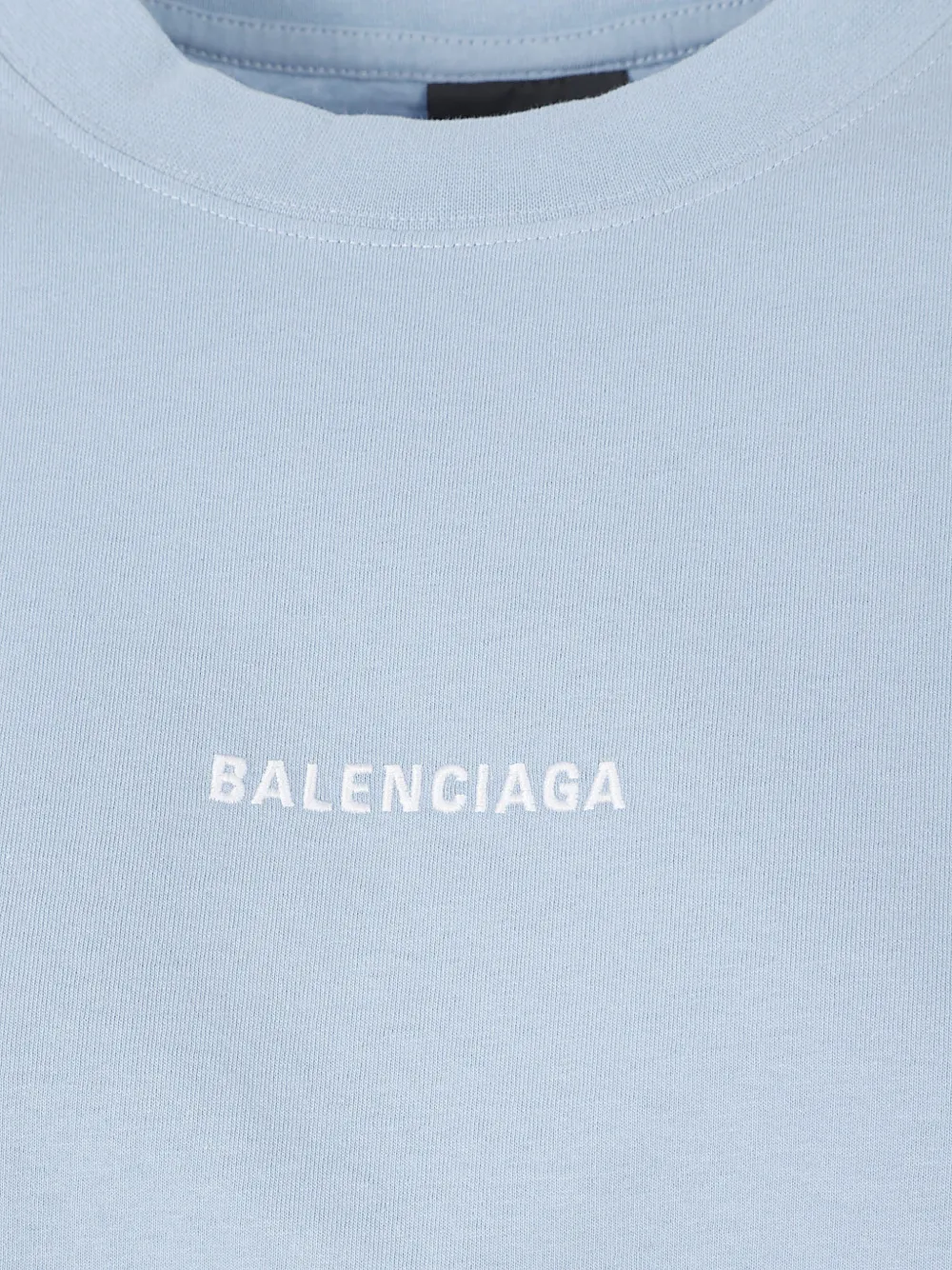 Balenciaga T-shirt met geborduurd logo Blauw