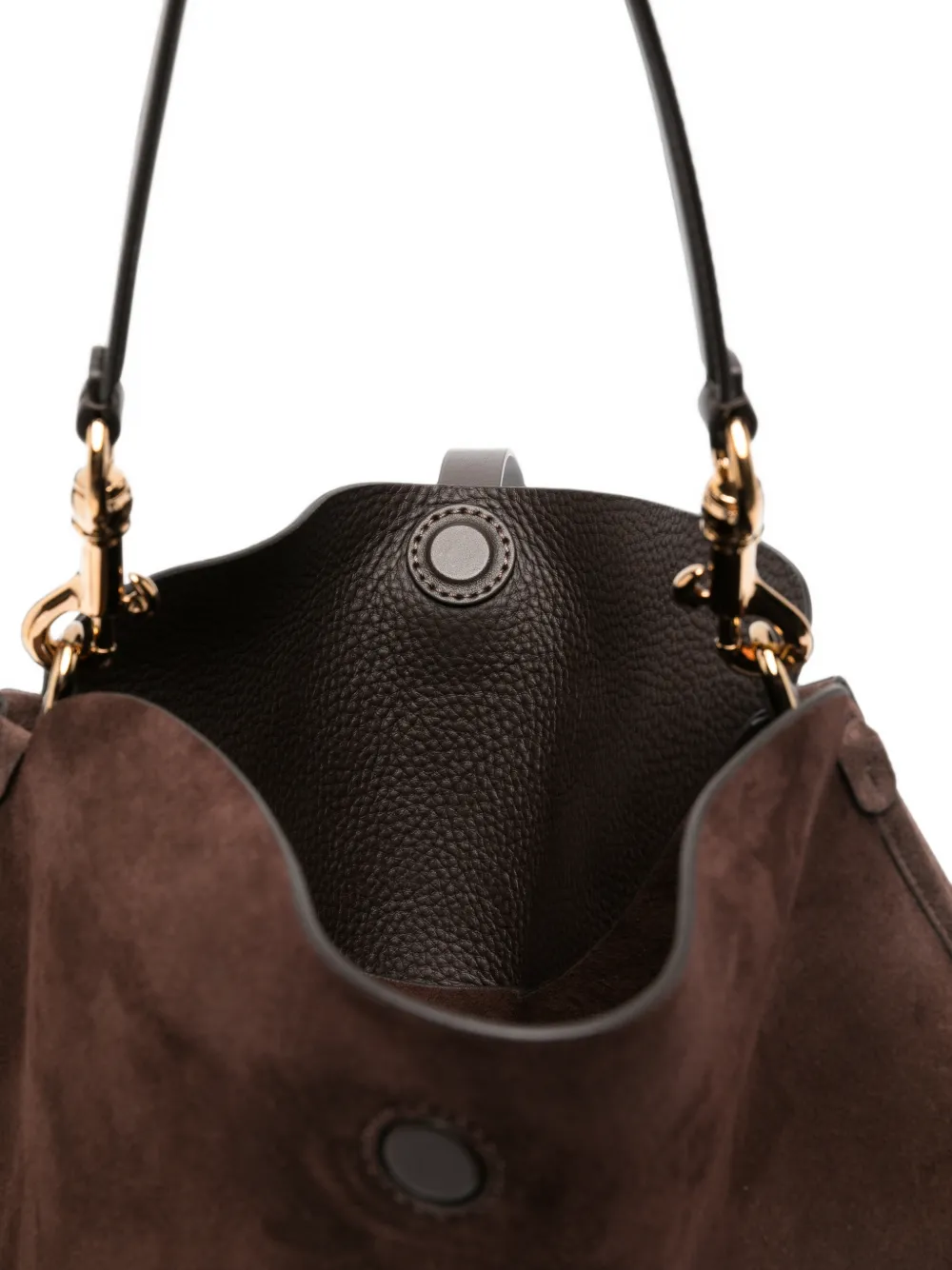ETRO Extra grote suède schoudertas met gespdetail Bruin